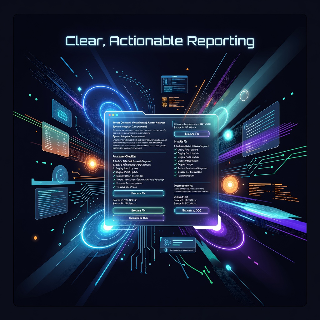 Clear actionable security reporting